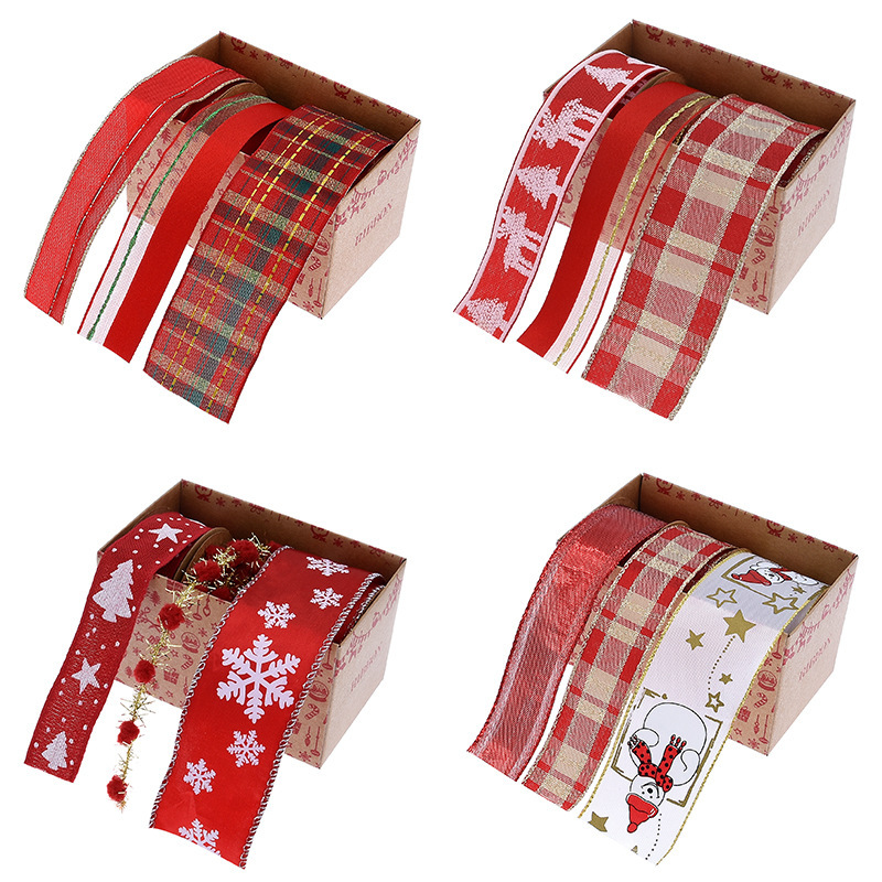 Gift Box Wrap Set - Christmas Ribbon Set Boxed Gift Wrap