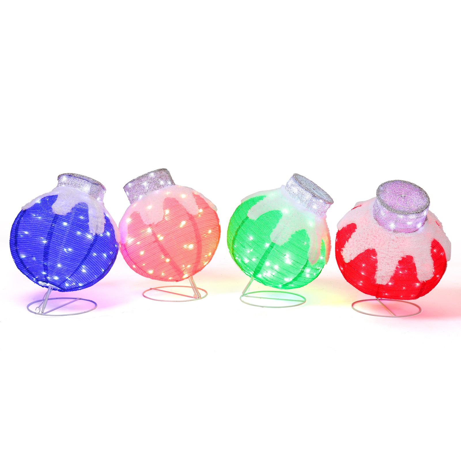 Ornament Ball Set - Set of 4 Christmas Lighted Ball