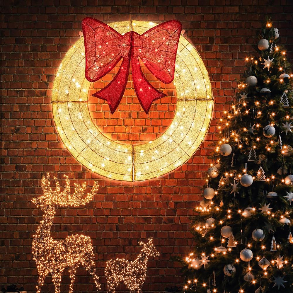 48 Inch Pre-Lit Christmas Wrea - Christmas Lights Outdoor reseña y precio