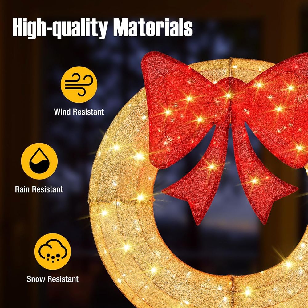 48 Inch Pre-Lit Christmas Wrea - Christmas Lights Outdoor reseña y precio