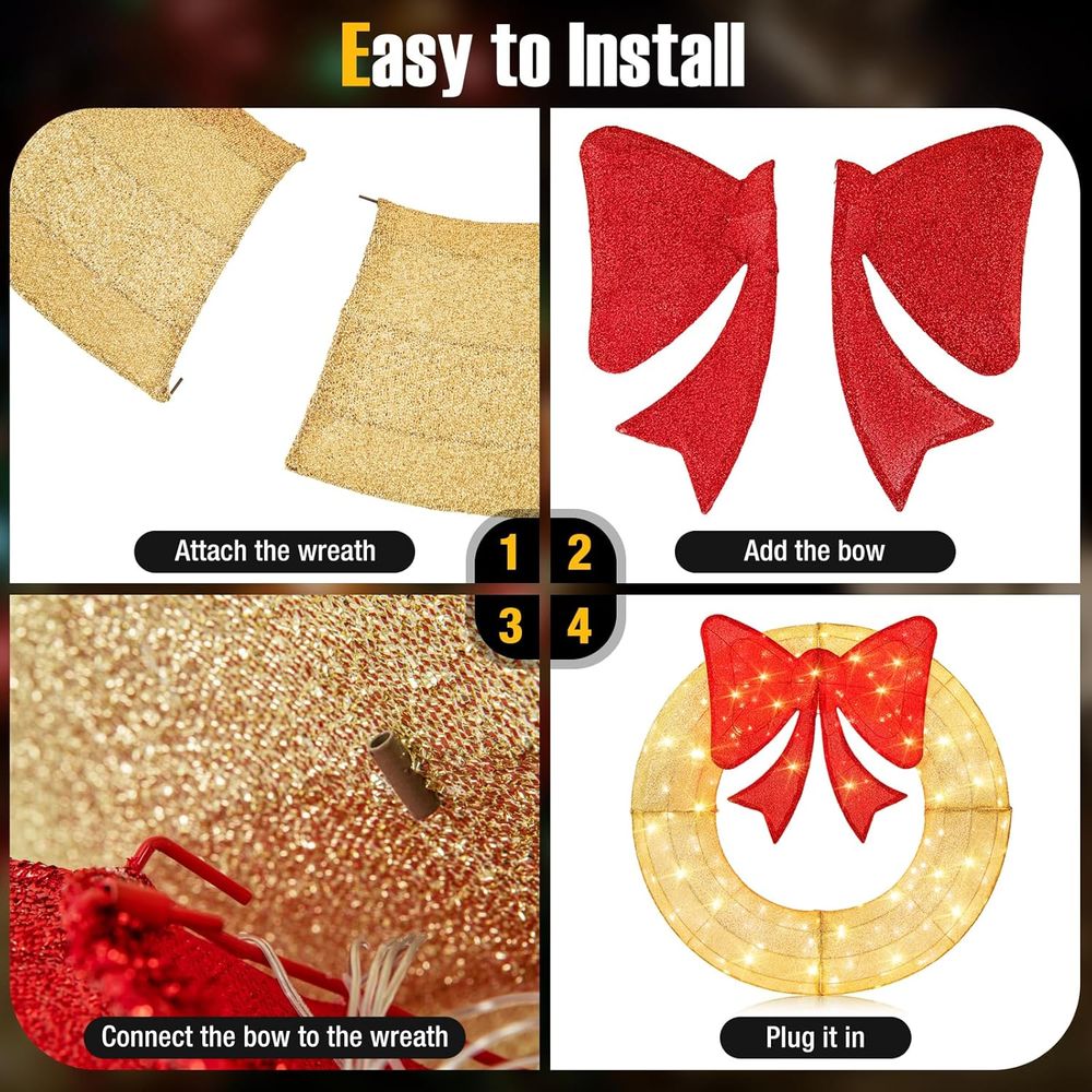 48 Inch Pre-Lit Christmas Wrea - Christmas Lights Outdoor reseña y precio