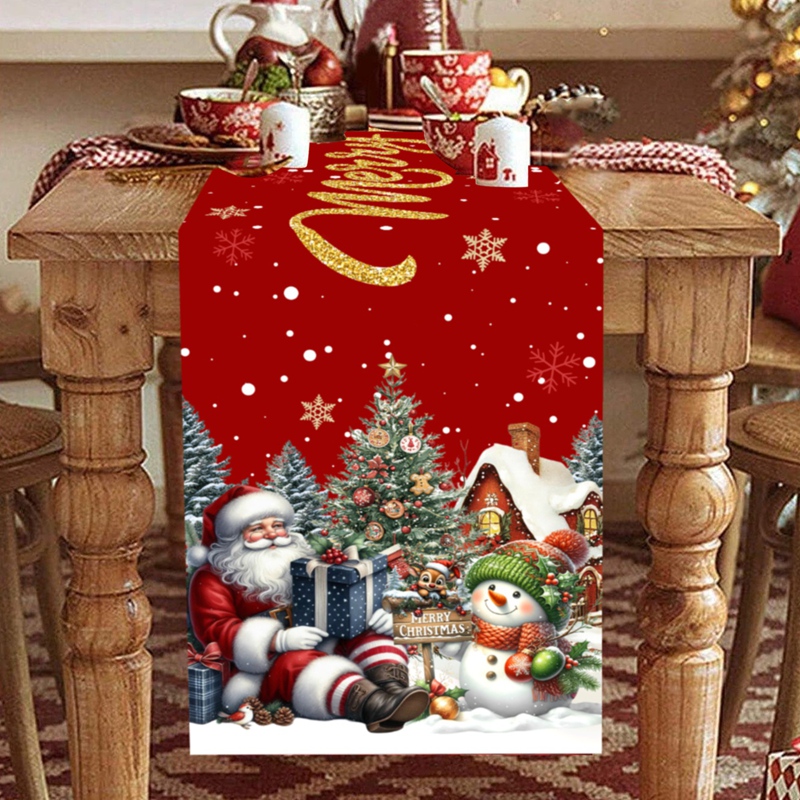 Christmas Santa Snowman Table  - Christmas Table Runner reseña y precio