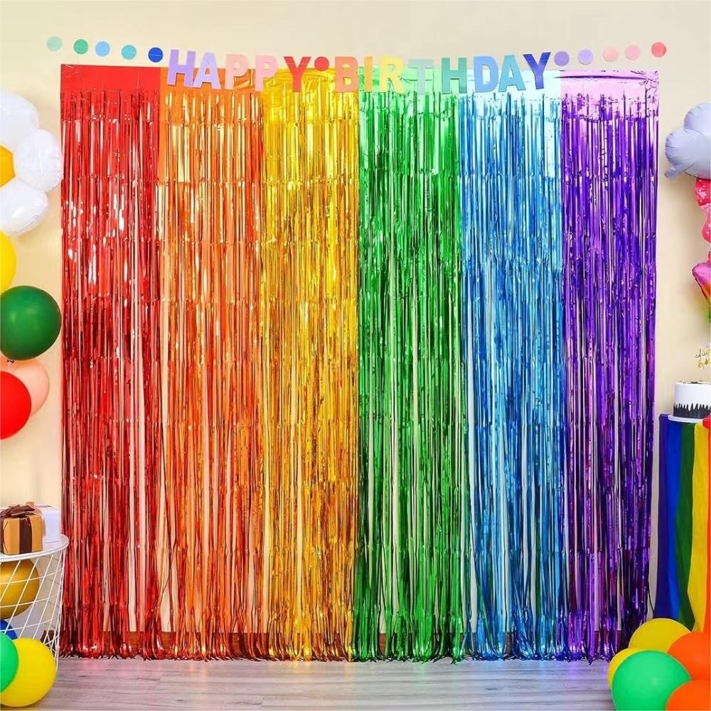 Party Backdrop Fringe Tinsel C - Tinsel Garland Decoration reseña y precio