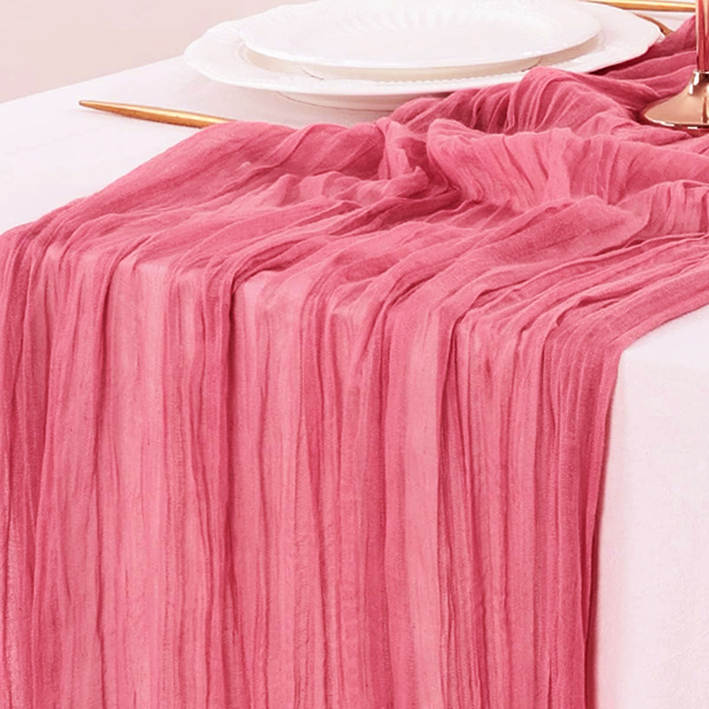 Red Table Runner Gauze Wedding - Christmas Table Runner reseña y precio