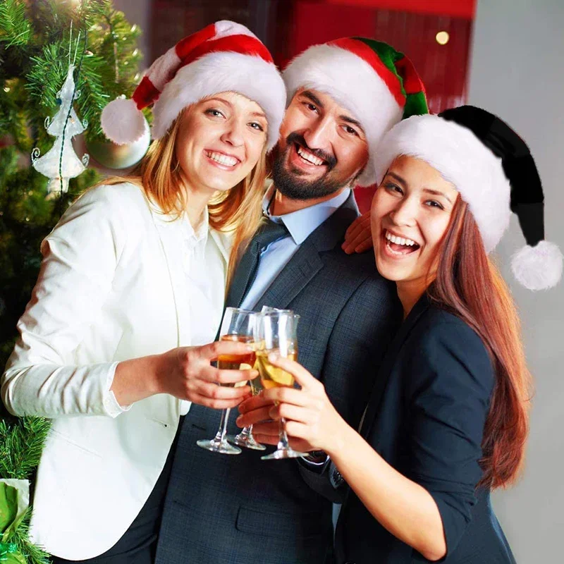 Unisex Xmas Black Plush Christ - Santa Hat Plush reseña y precio