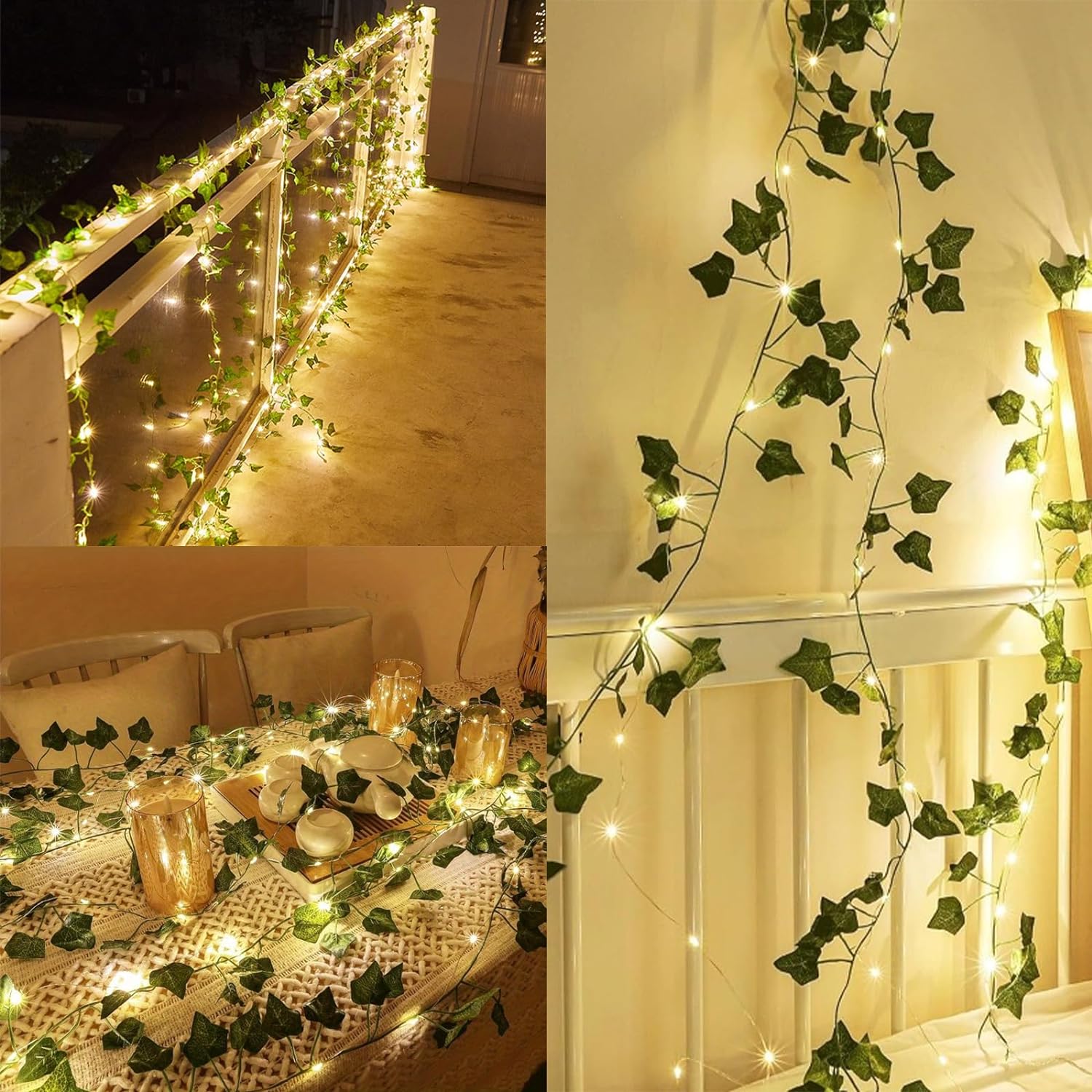 2M Green Leaf String Lights Ar - Christmas Wreath Fake reseña y precio