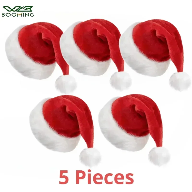 5/1PCS Christmas Hat Plush Adu - Santa Hat Plush reseña y precio