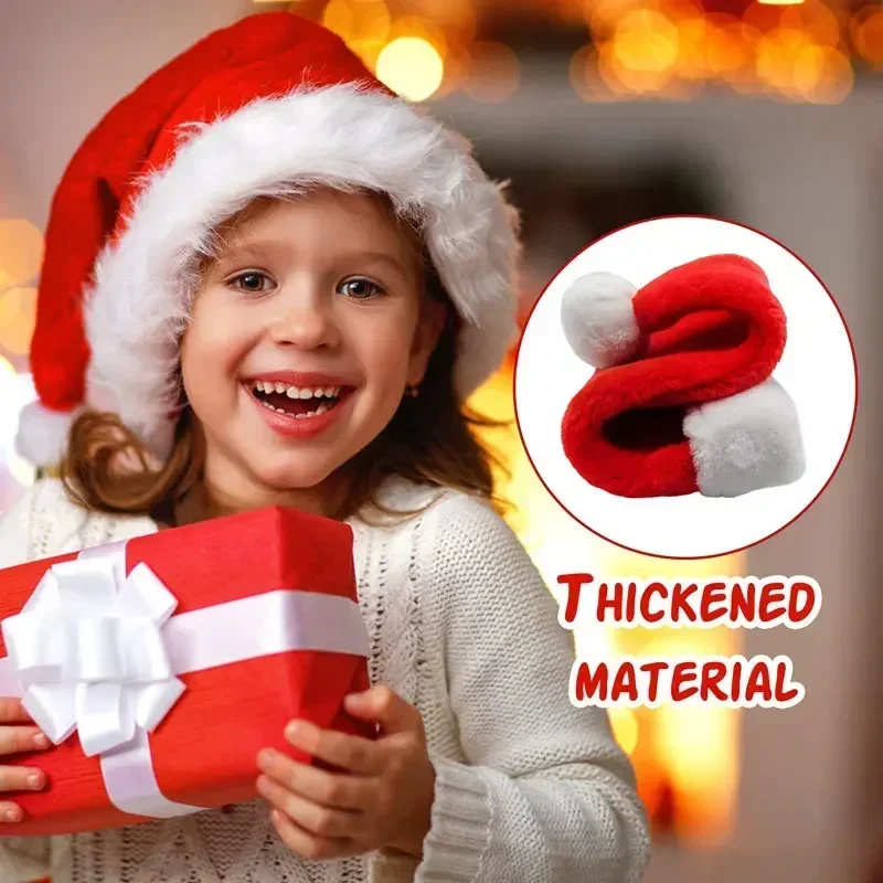 5/1PCS Christmas Hat Plush Adu - Santa Hat Plush reseña y precio
