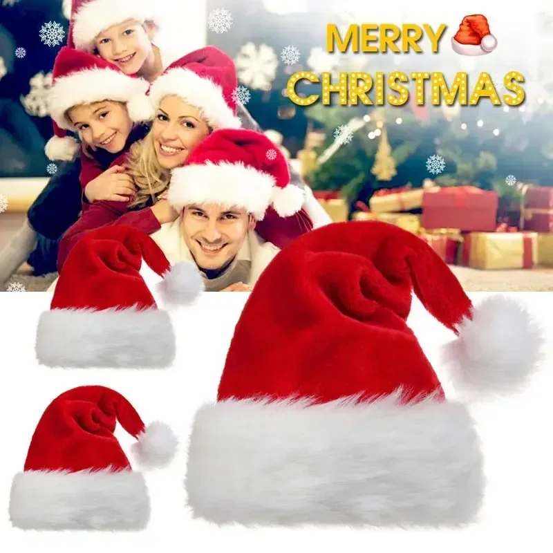 5/1PCS Christmas Hat Plush Adu - Santa Hat Plush reseña y precio