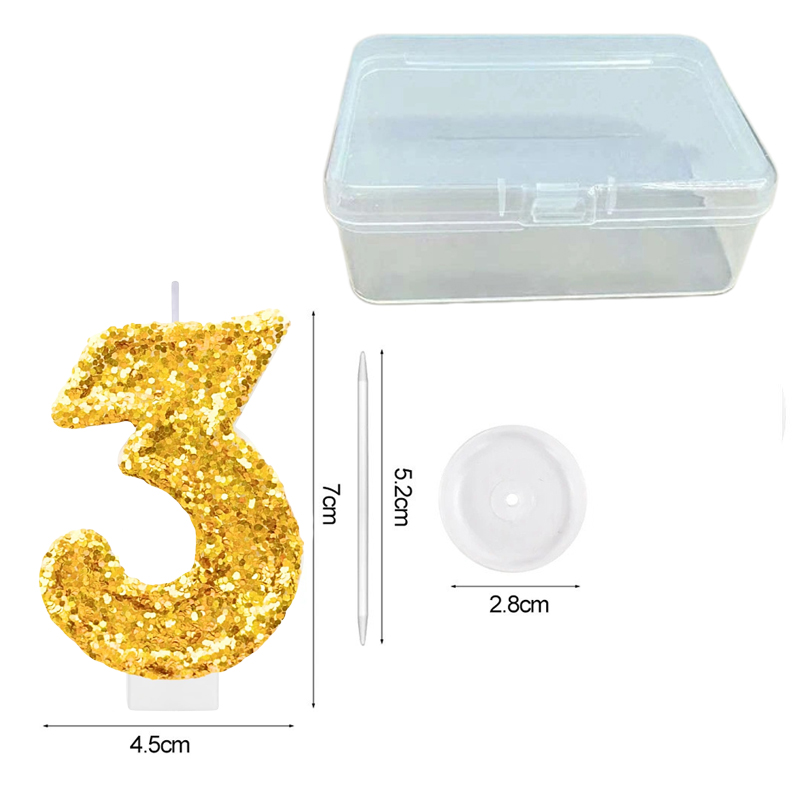 Digital Birthday Candle Gold C - Holiday Candle Set reseña y precio