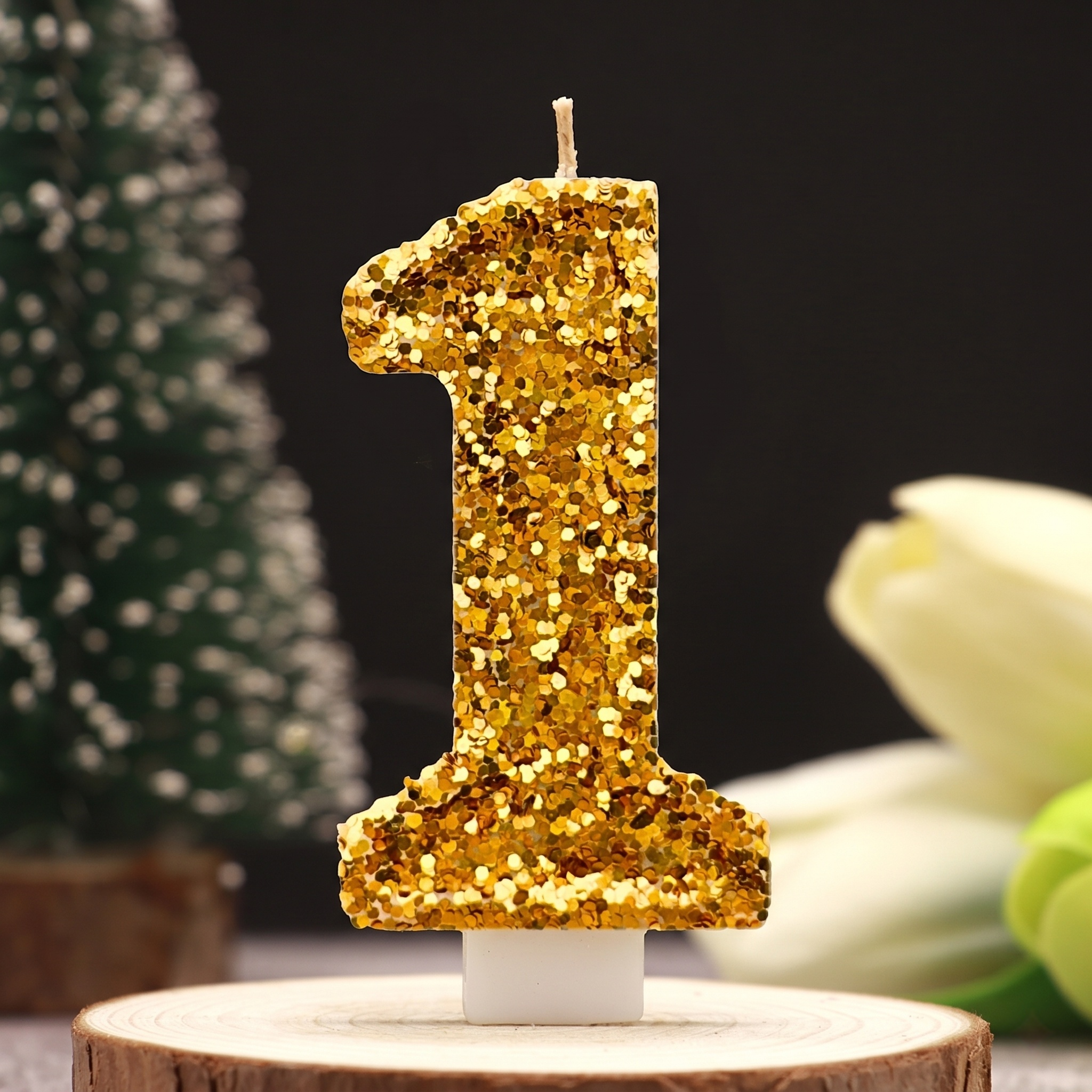 Digital Birthday Candle Gold C - Holiday Candle Set reseña y precio