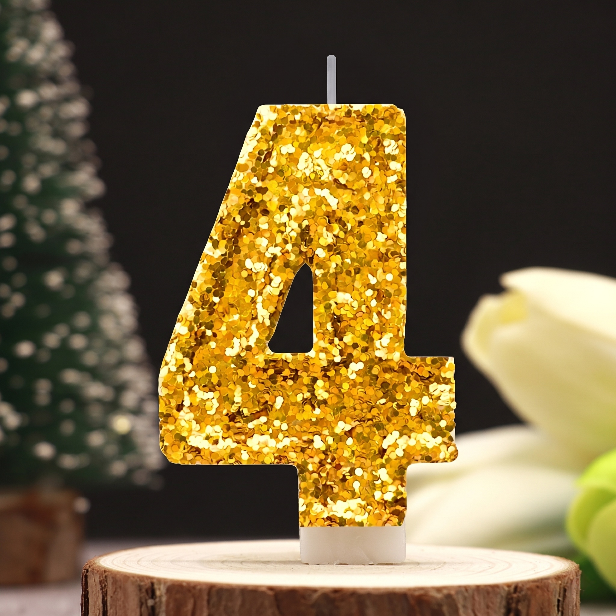 Digital Birthday Candle Gold C - Holiday Candle Set reseña y precio