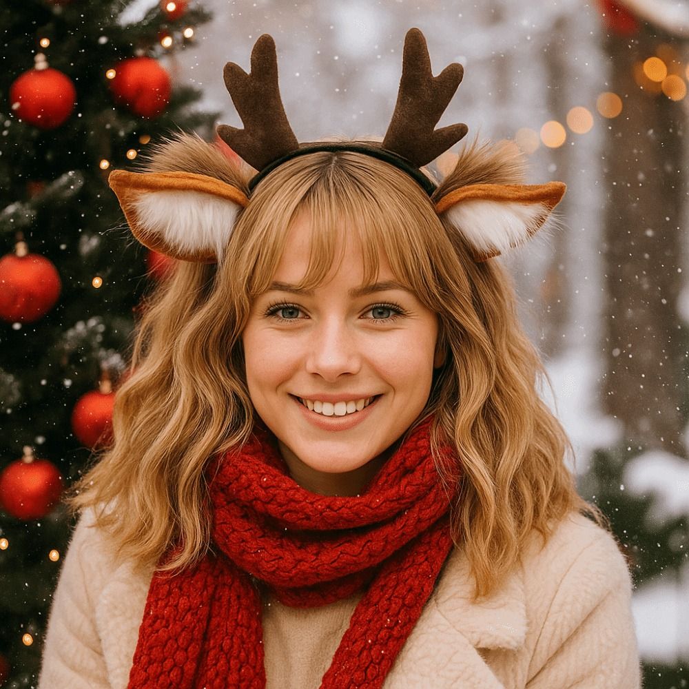 Unisex Deer Ears Reindeer Antl - Reindeer Antlers Headband reseña y precio