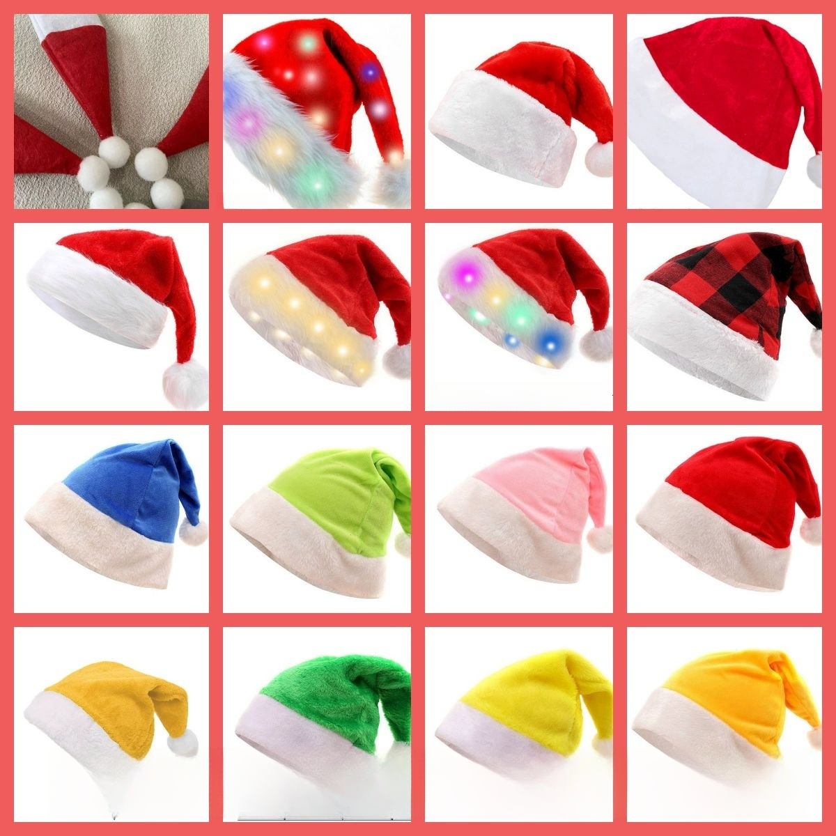 50pcs Christmas Plush Velvet H - Santa Hat Plush reseña y precio