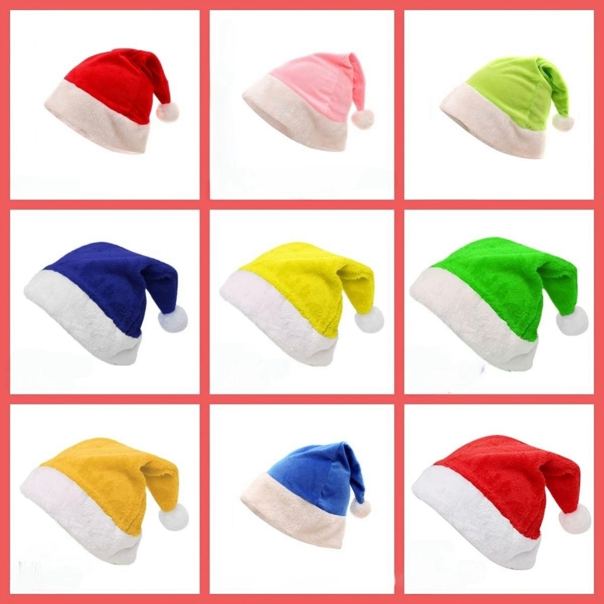 50pcs Christmas Plush Velvet H - Santa Hat Plush reseña y precio