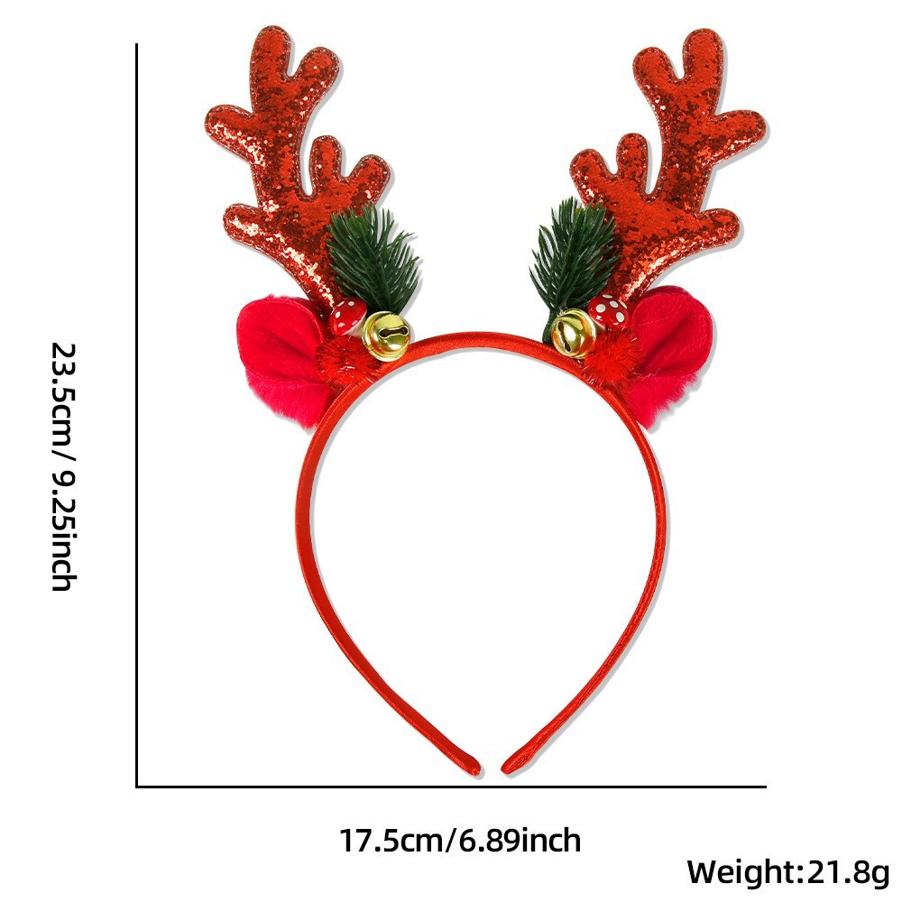 1/2pcs Christmas Glitter Deer  - Reindeer Antlers Headband reseña y precio