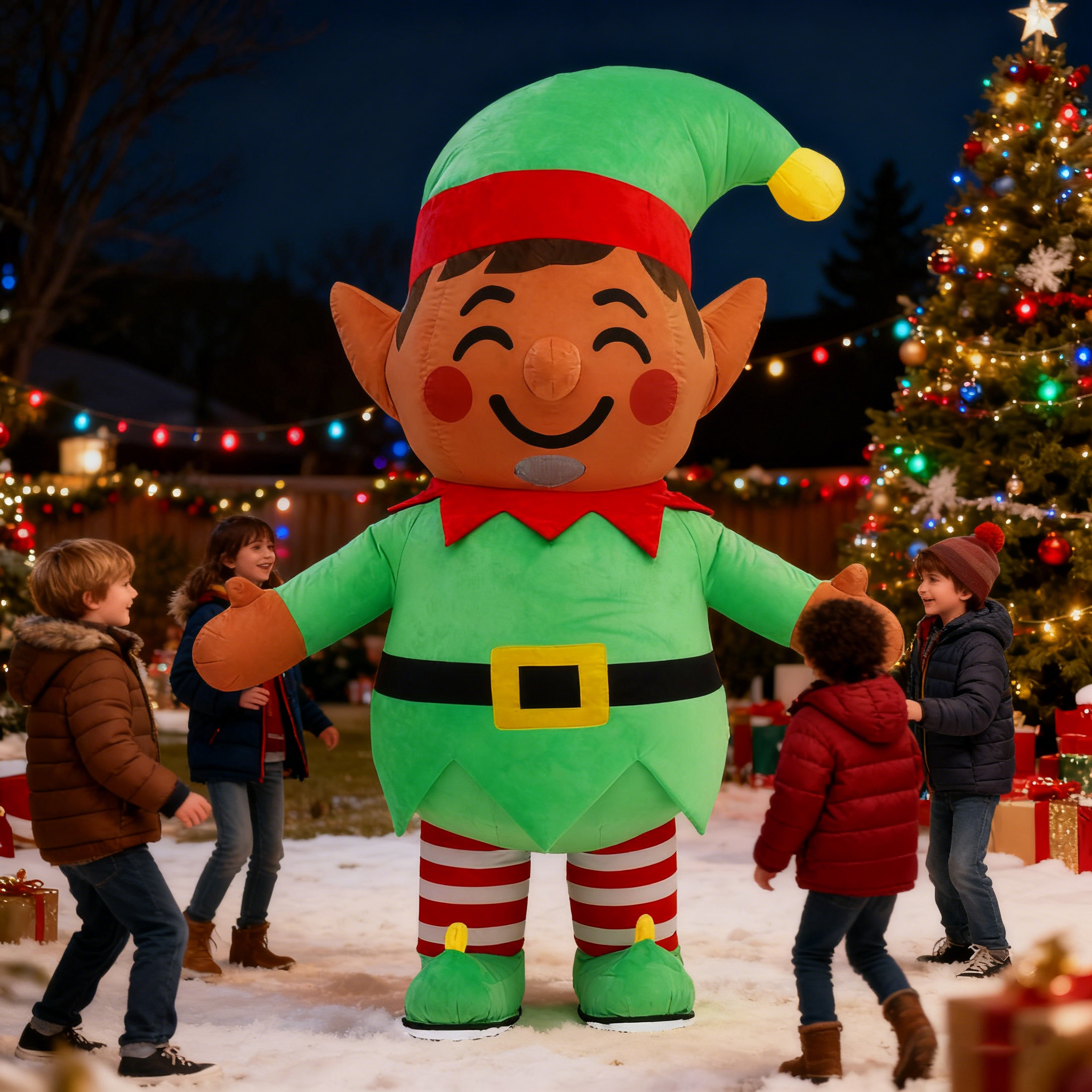 Inflatable Christmas Elf Plush - Elf Costume Christmas reseña y precio