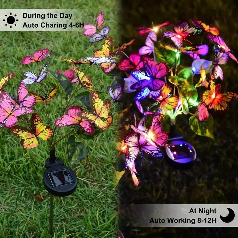 Solar LED Butterfly Garden Lig - Christmas Lights Outdoor reseña y precio
