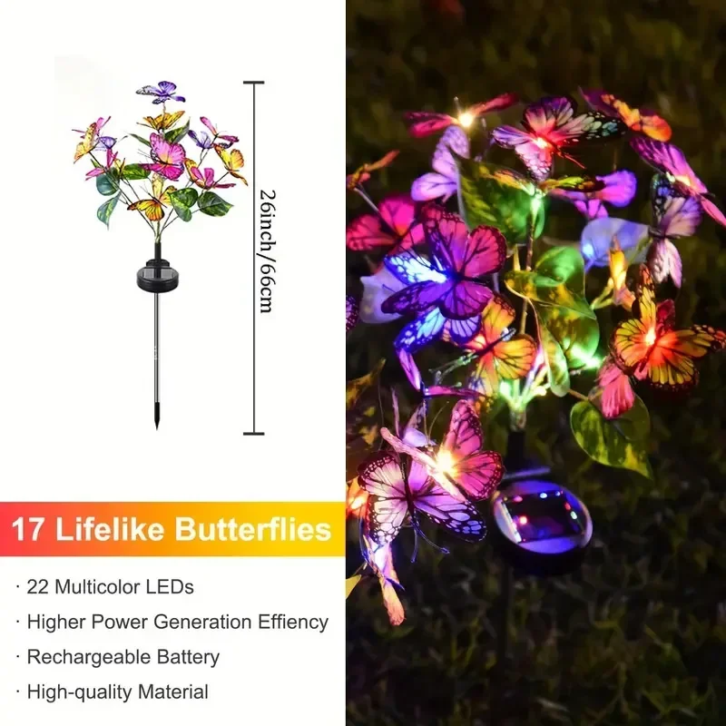 Solar LED Butterfly Garden Lig - Christmas Lights Outdoor reseña y precio