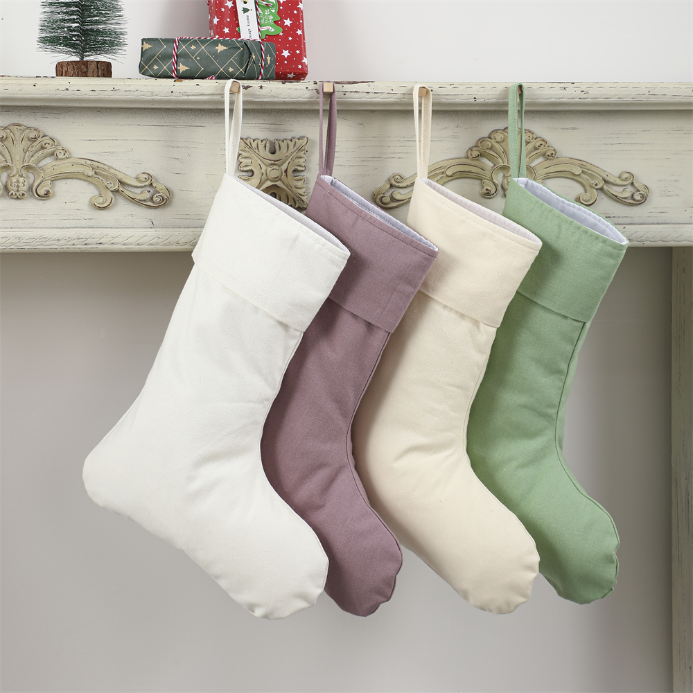 Linen Christmas Stocking Xmas  - Christmas Stocking Hanging reseña y precio