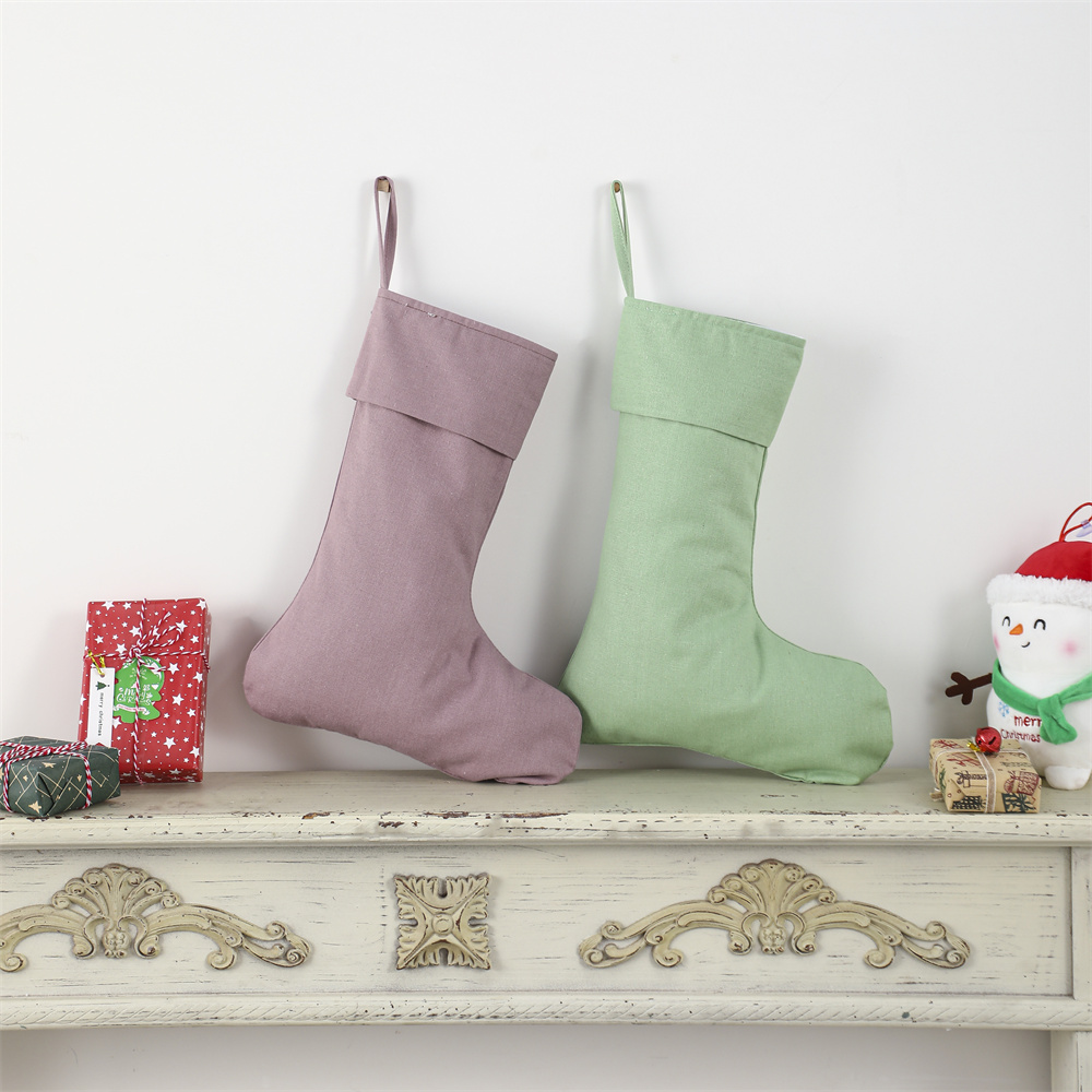 Linen Christmas Stocking Xmas  - Christmas Stocking Hanging reseña y precio