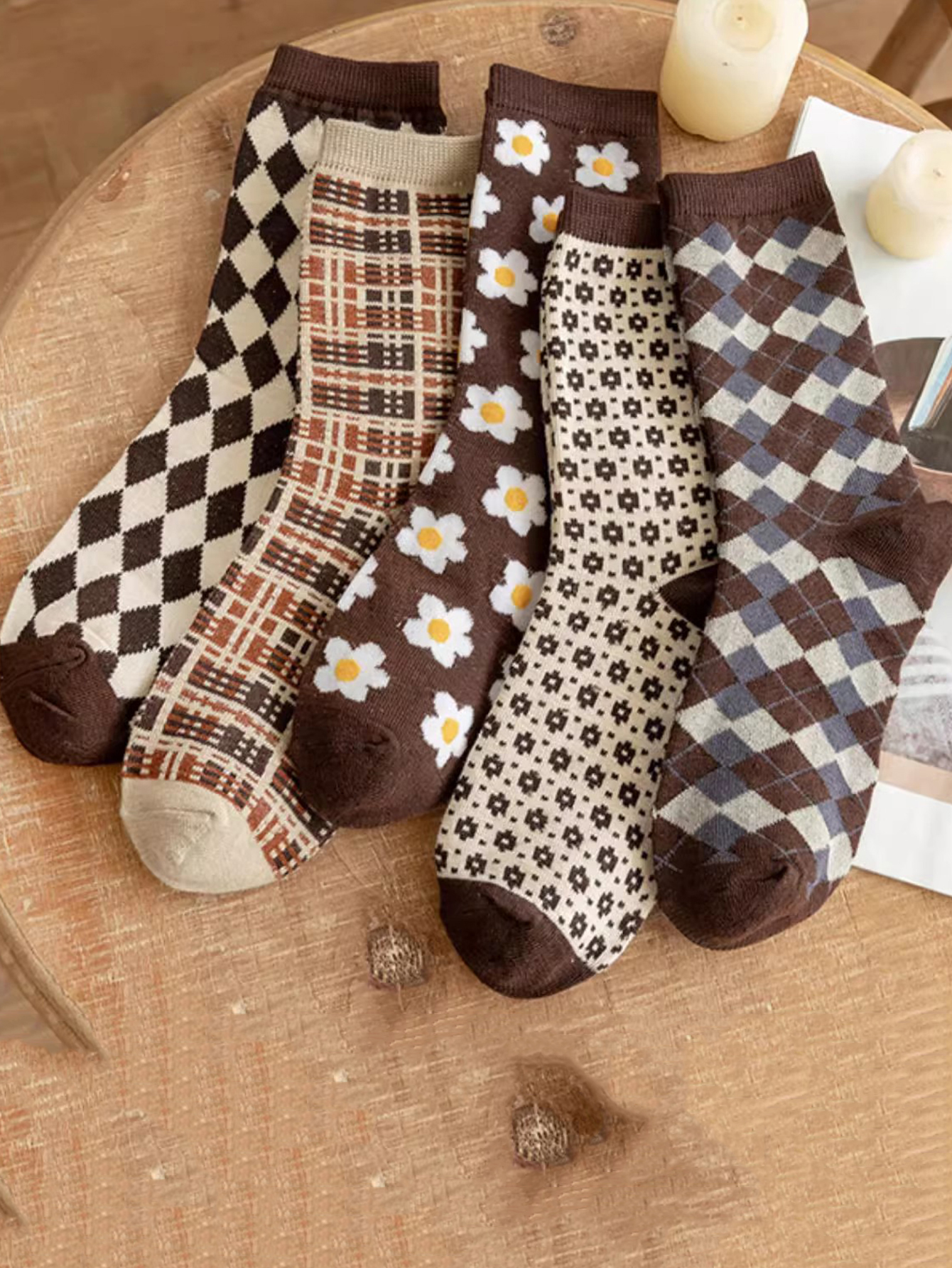 5 Pairs Women  Argyle Comforta - Christmas Throw Blanket reseña y precio
