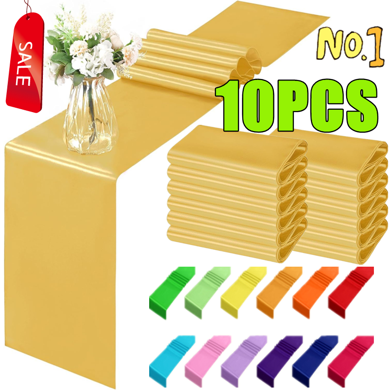 New 10-1PC Shiny Satin Banquet - Christmas Table Runner reseña y precio