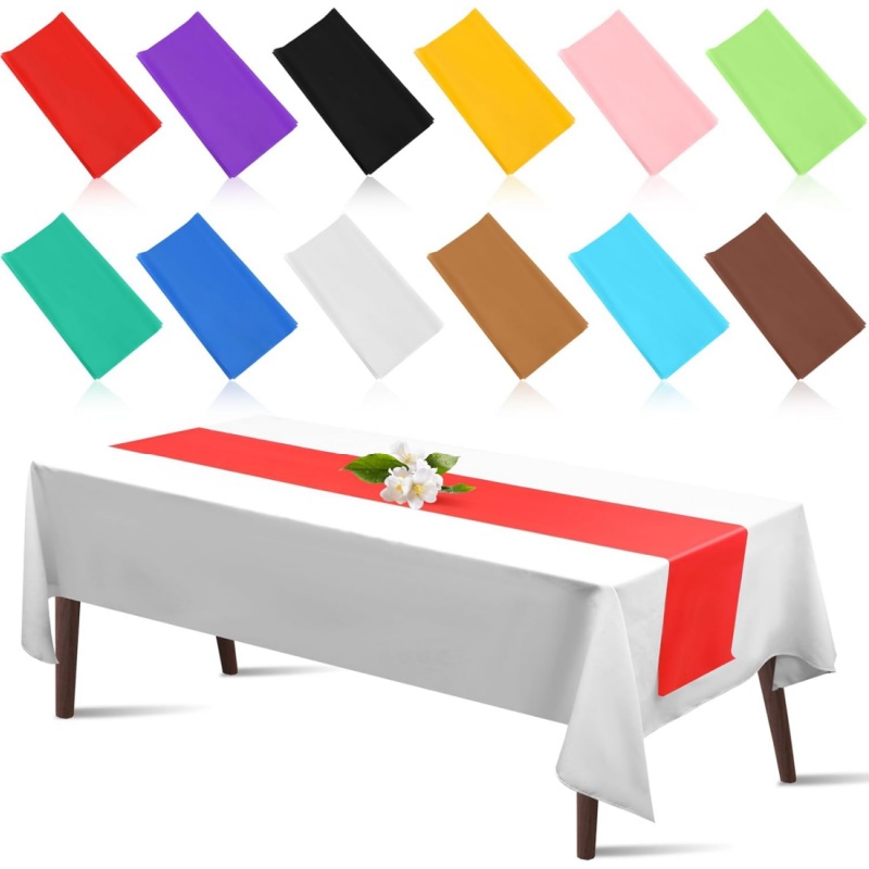 New 10-1PC Shiny Satin Banquet - Christmas Table Runner reseña y precio