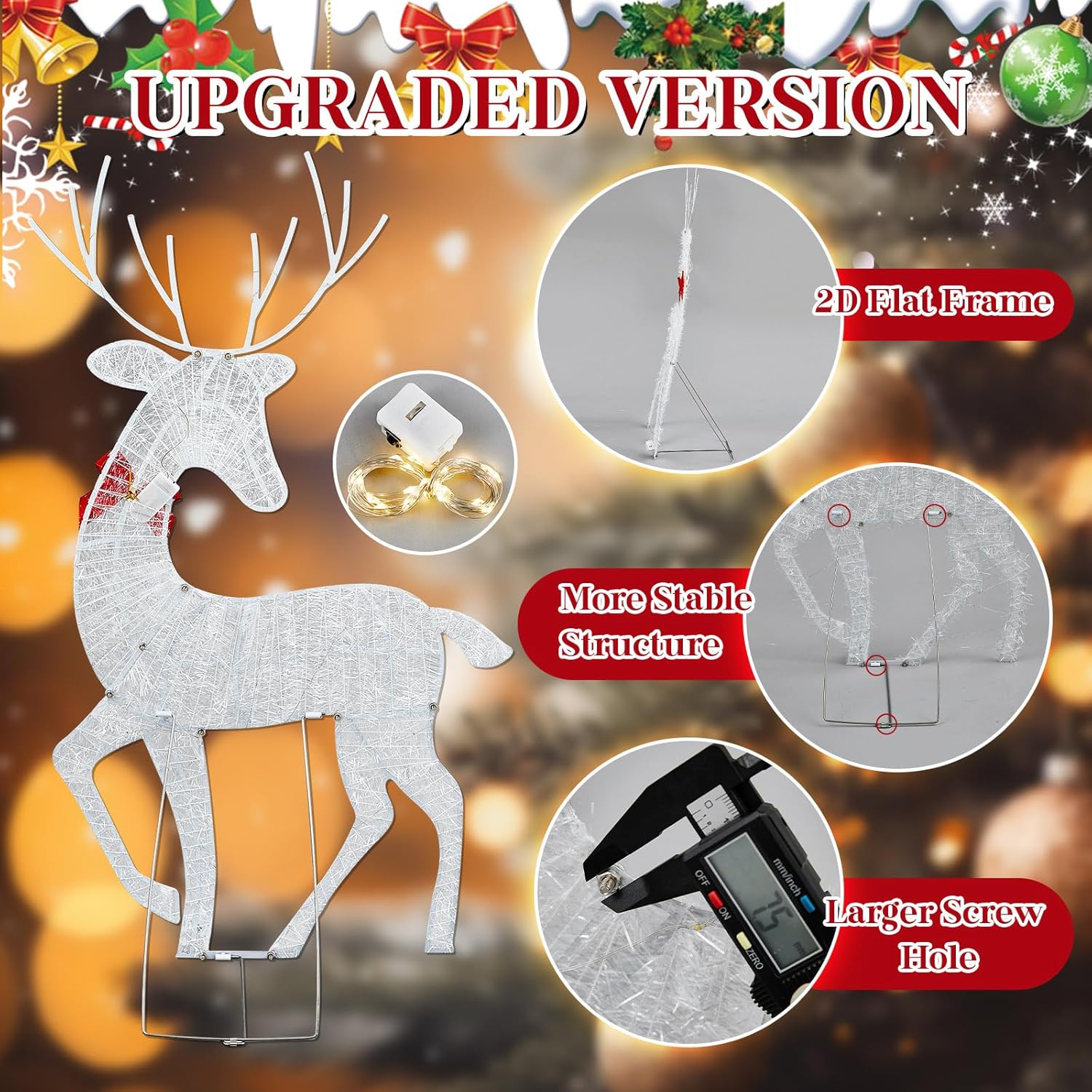 2D Lighted Reindeer Christmas  - Christmas Lights Outdoor reseña y precio