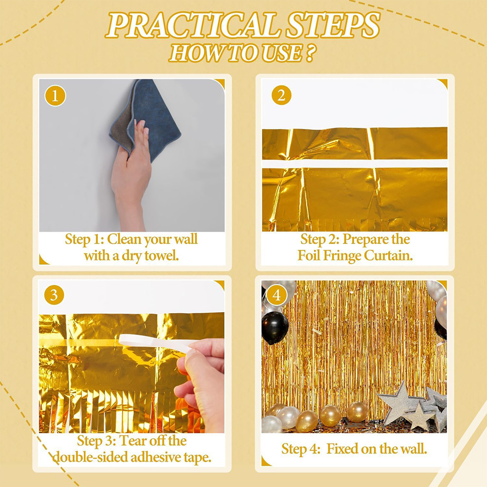 2Pack Gold Metallic Foil Tinse - Tinsel Garland Decoration reseña y precio