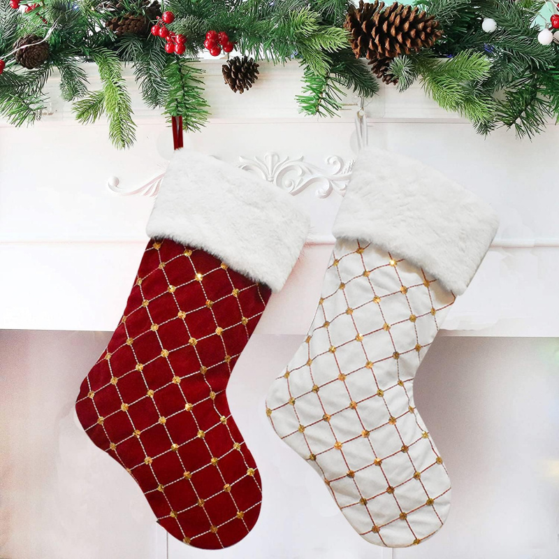 Christmas Stocking Soft Faux F - Christmas Stocking Hanging reseña y precio