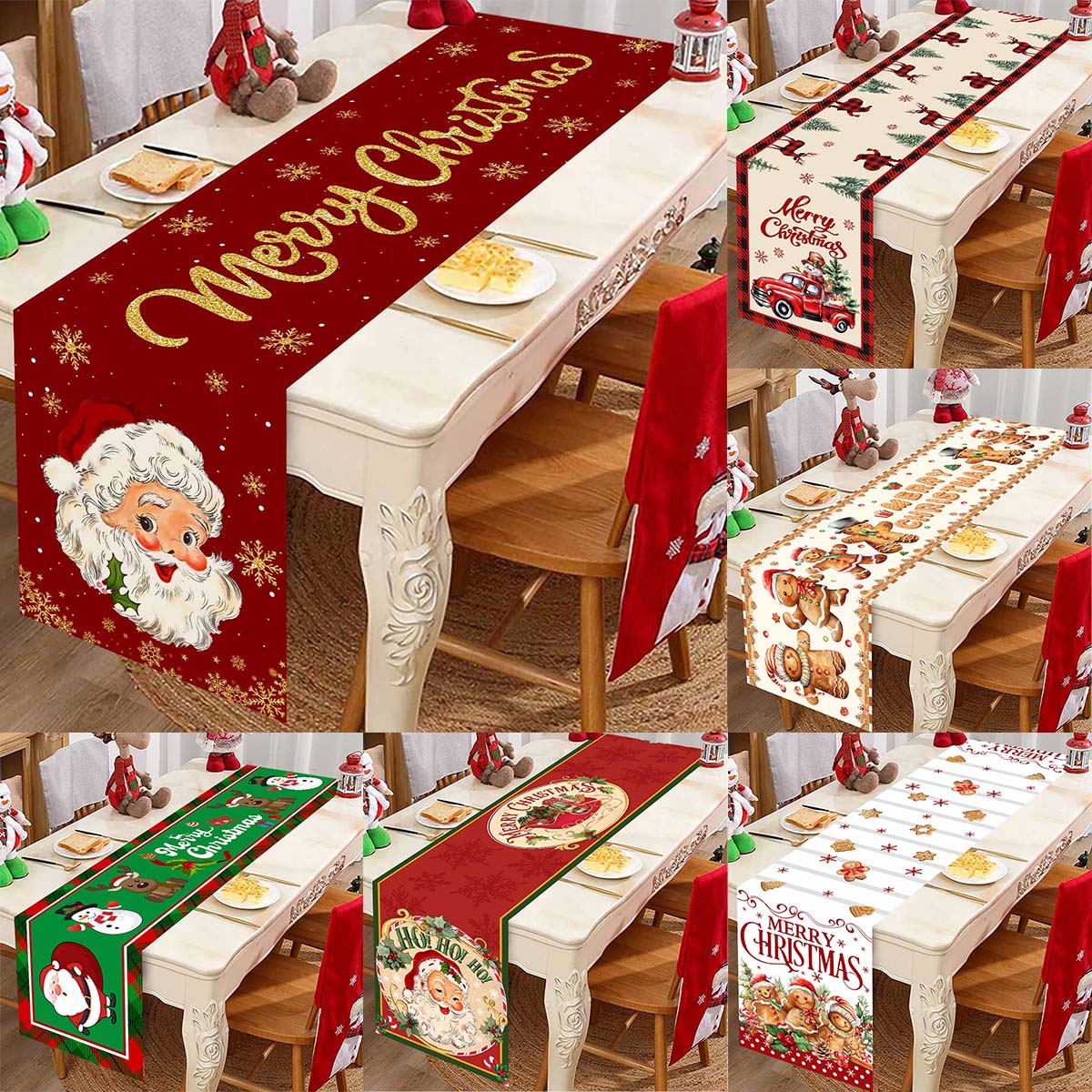 Christmas Santa Clause Polyest - Christmas Table Runner reseña y precio