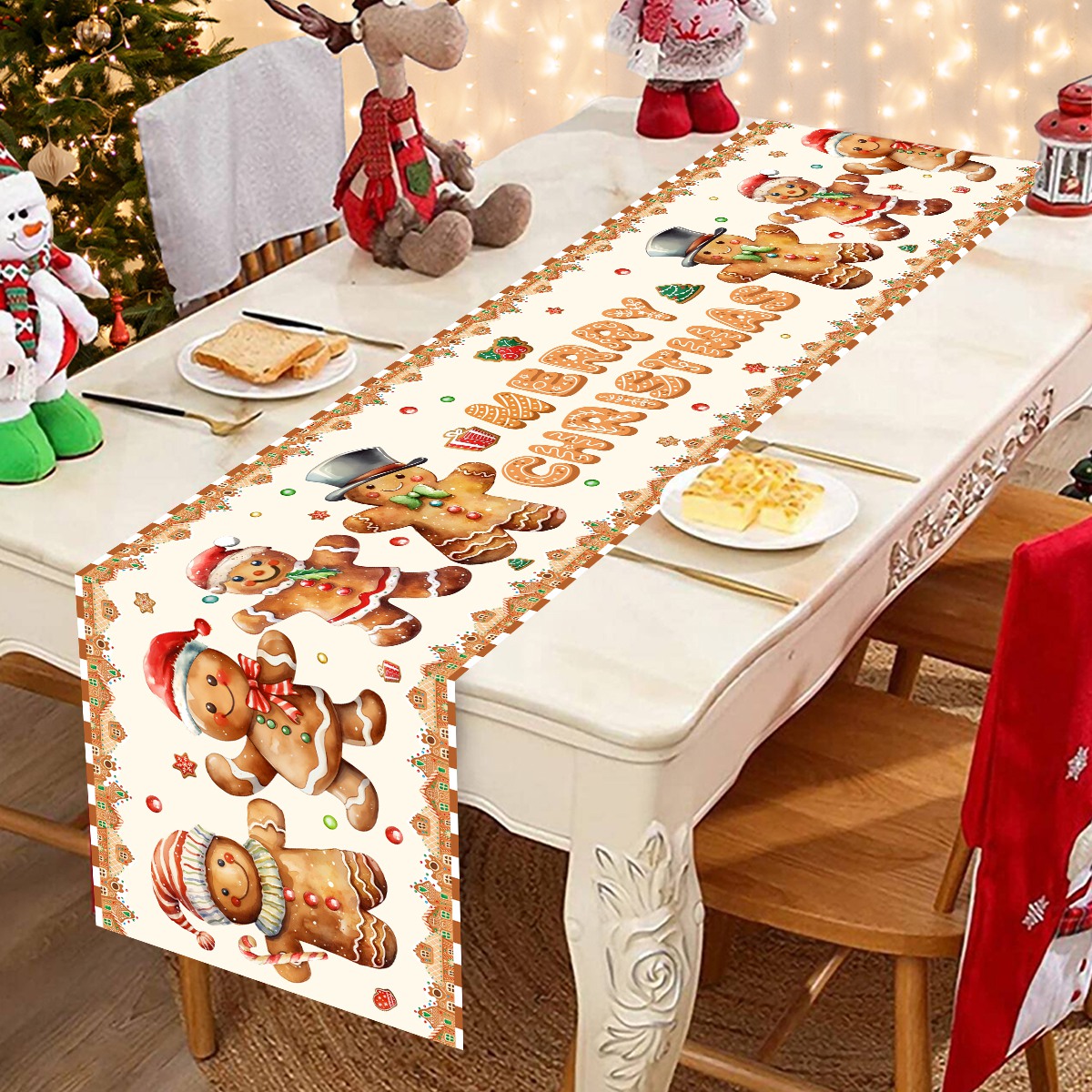 Christmas Santa Clause Polyest - Christmas Table Runner reseña y precio