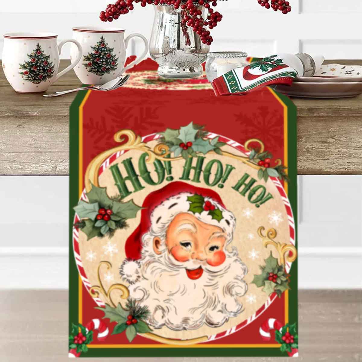 Christmas Santa Clause Polyest - Christmas Table Runner reseña y precio