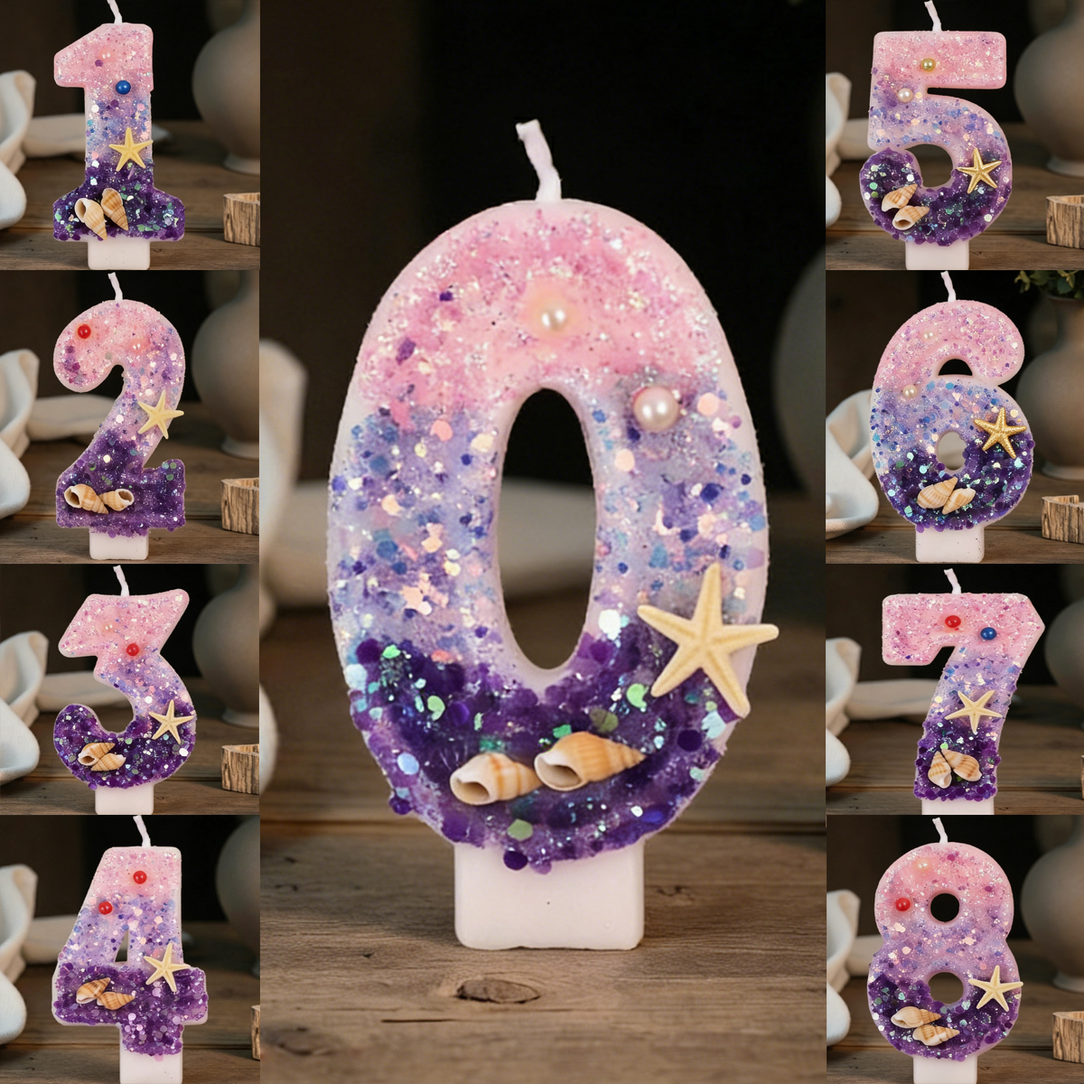 Three Color Gradient Mermaid 0 - Holiday Candle Set reseña y precio