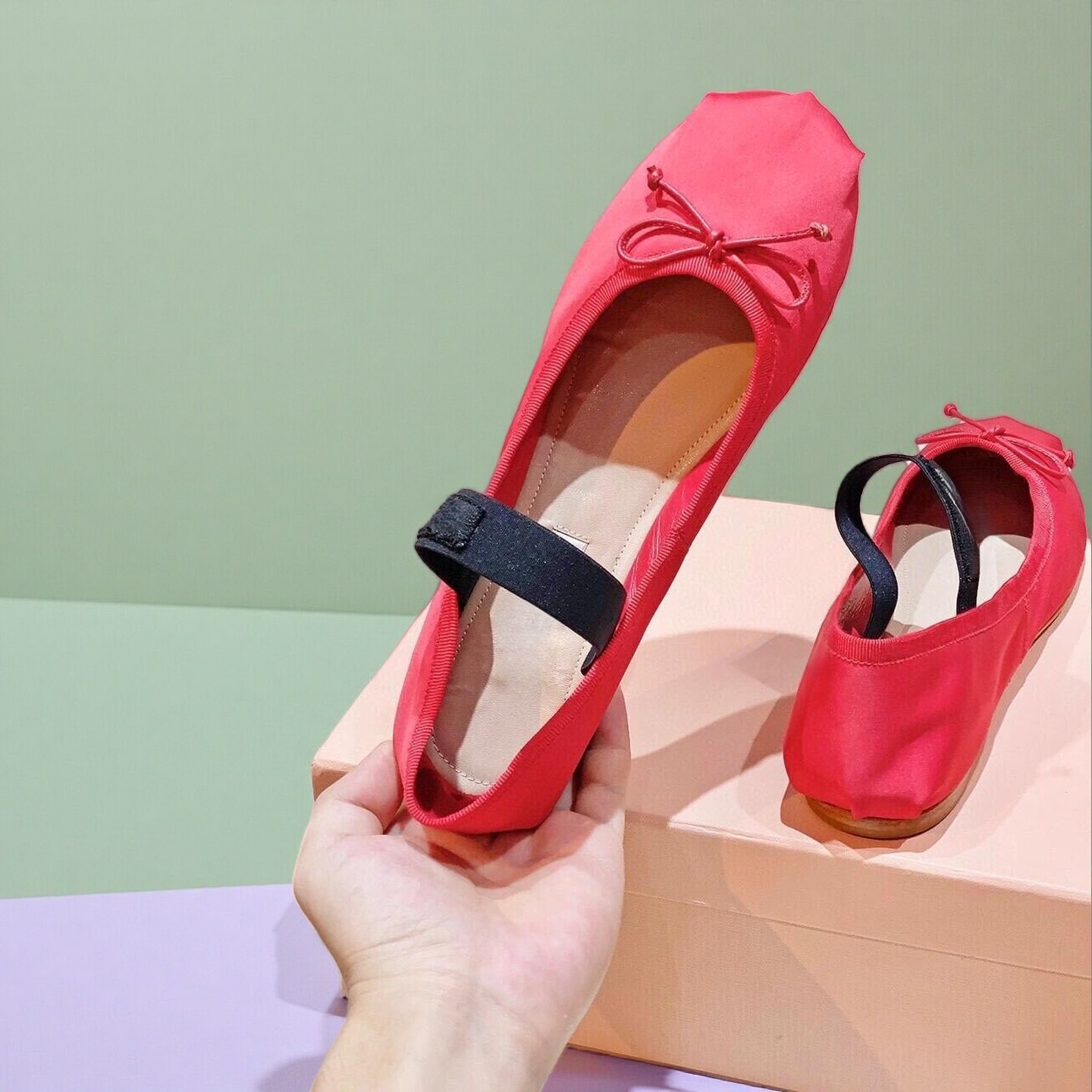 26SS Luxury Ballet Flats, Wome - Ribbon Bow Gift reseña y precio