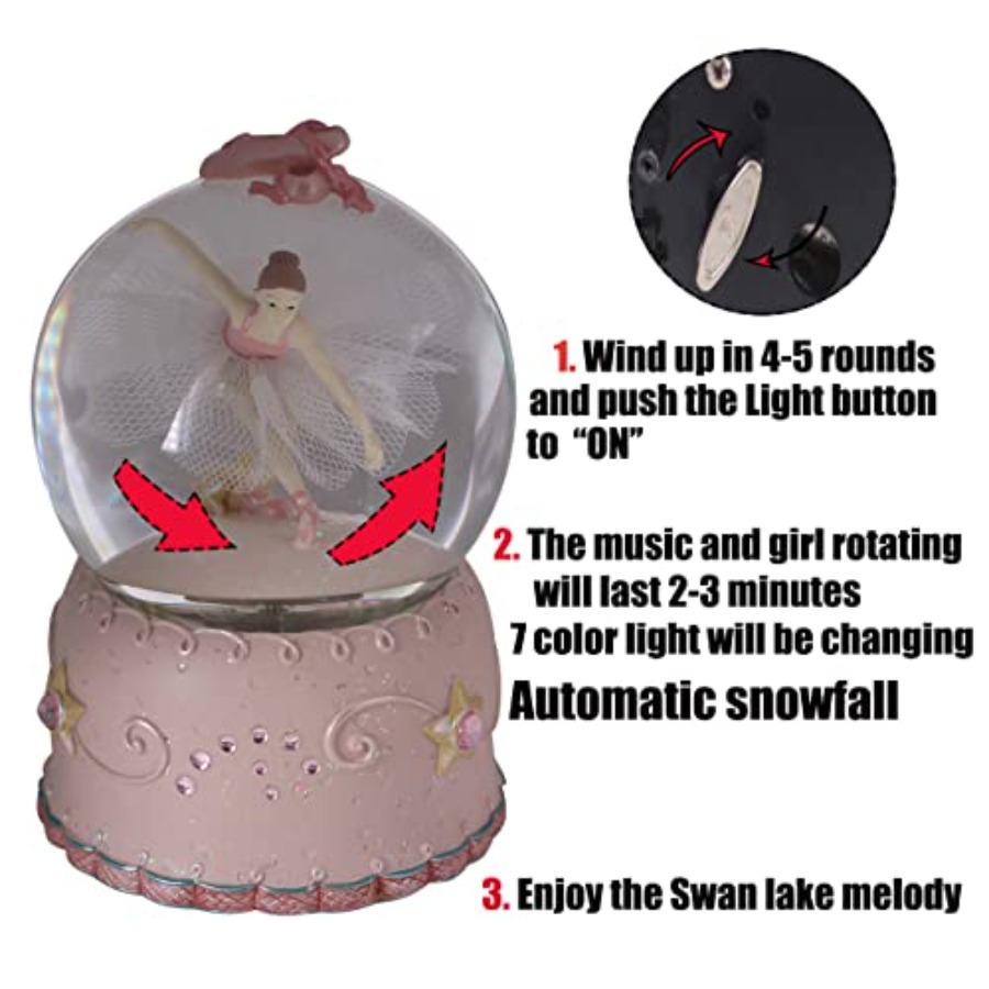 Ballerina Girl Swan Lake Rotat - Snow Globe Musical reseña y precio