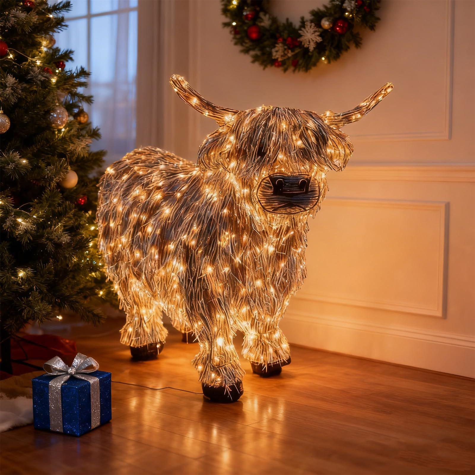 Cow Figurine Light Up 11 Inch  - Christmas Lights Outdoor reseña y precio