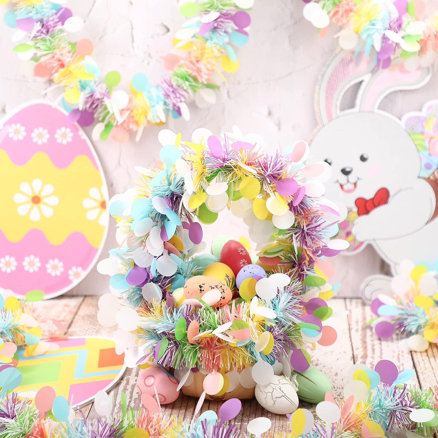 Easter Garland Decor 2PCS Glit - Tinsel Garland Decoration reseña y precio