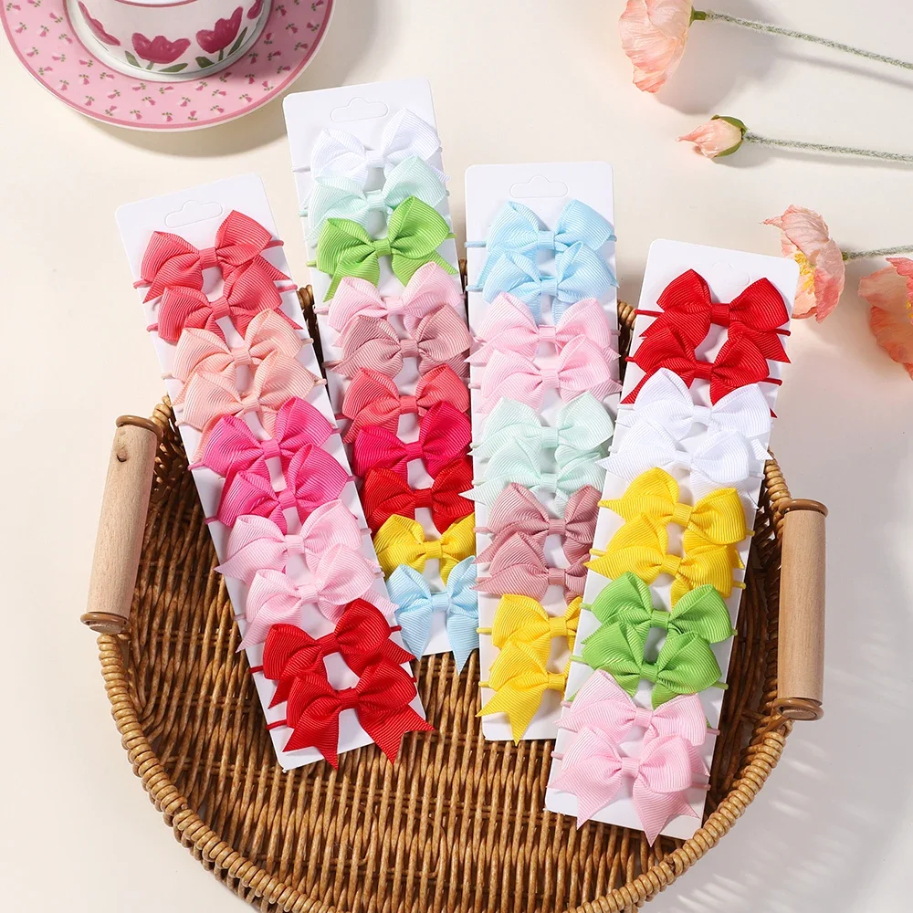 10Pcs Bows Elastic Hair rubber - Ribbon Bow Gift reseña y precio