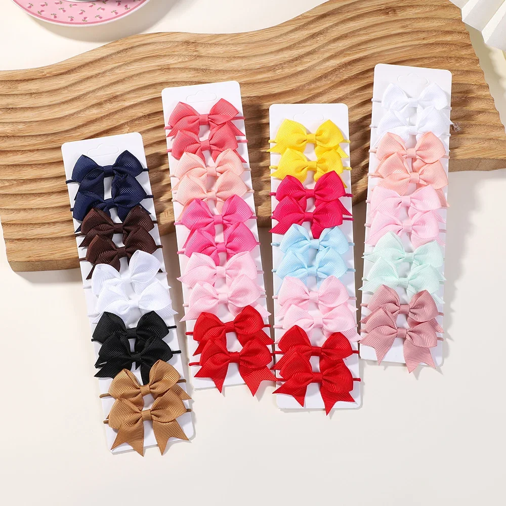 10Pcs Bows Elastic Hair rubber - Ribbon Bow Gift reseña y precio
