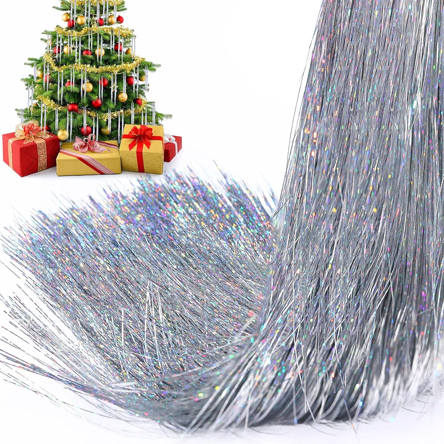 3000 Strands Icicles Iridescen - Tinsel Garland Decoration reseña y precio