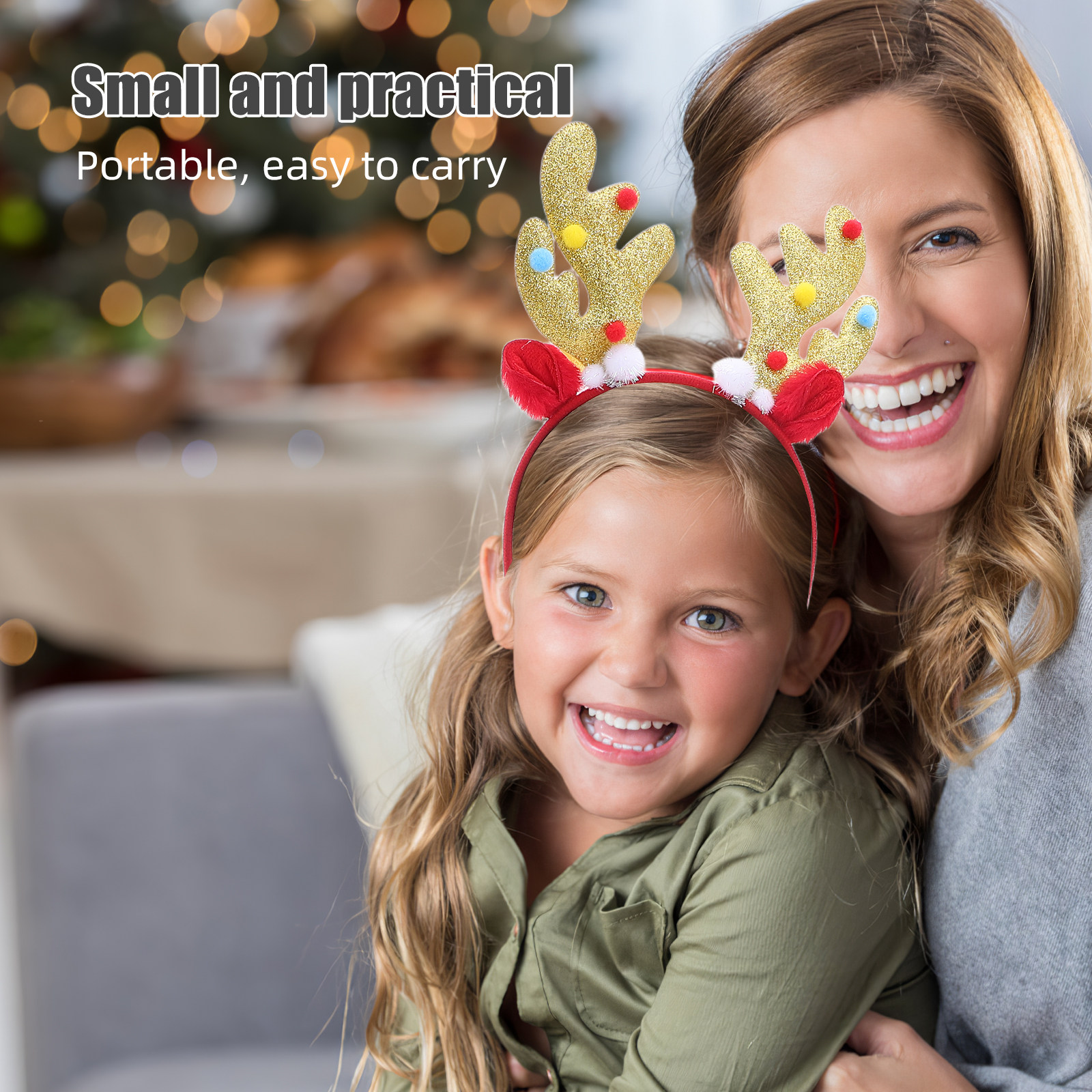 2Pcs Christmas Headband Reinde - Reindeer Antlers Headband reseña y precio