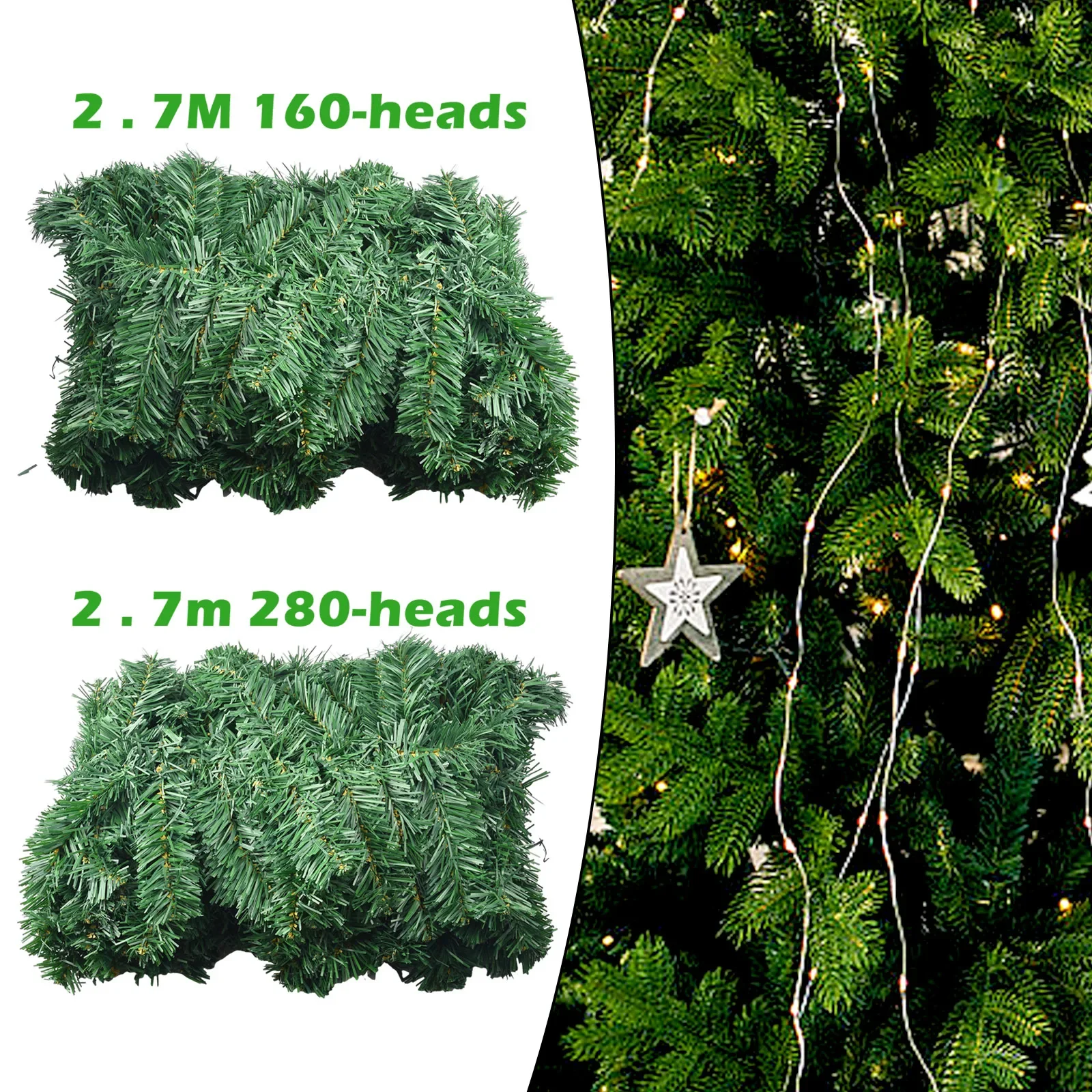 2.7M Artificial Green Christma - Christmas Wreath Fake reseña y precio