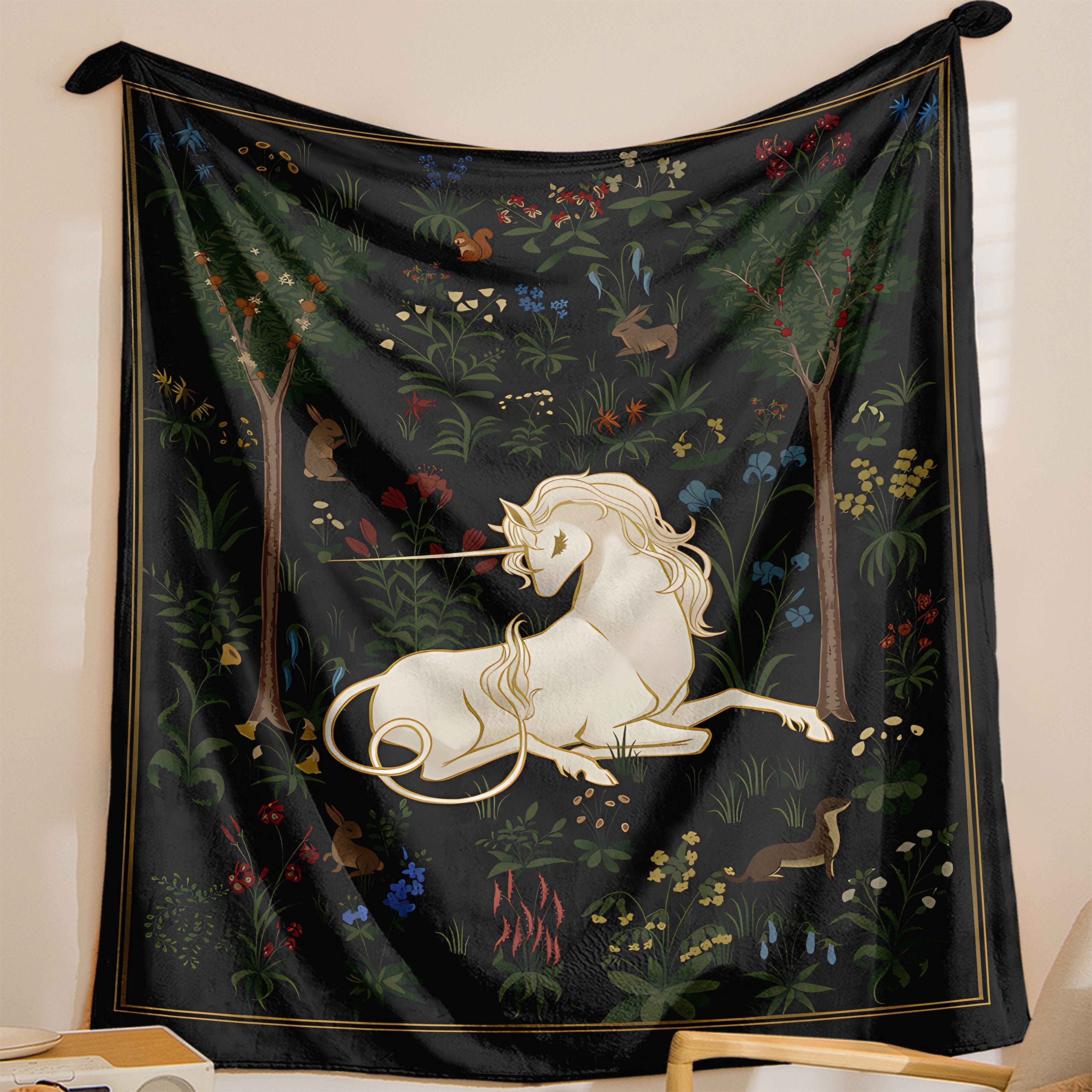 1pc Magical Unicorn Forest Thr - Christmas Throw Blanket reseña y precio