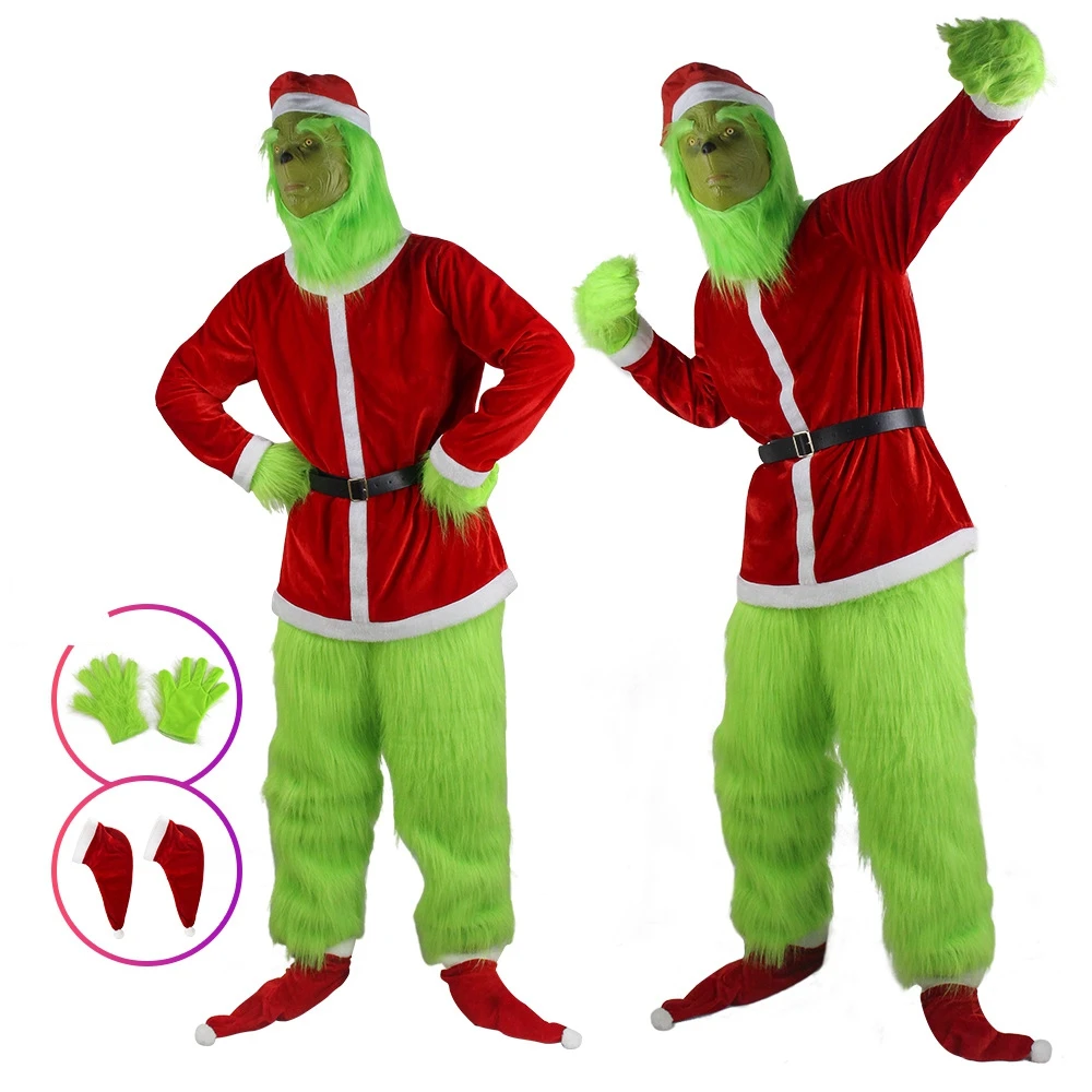 Merry Christmas Grinch Cosplay - Santa Hat Plush reseña y precio