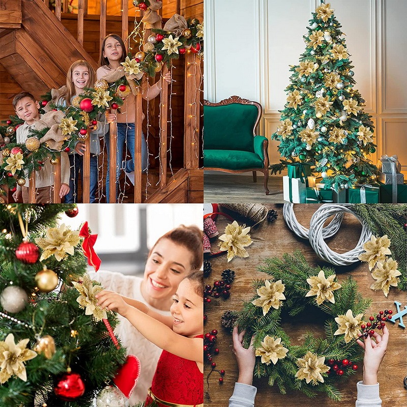 5PCS Christmas Flowers Christm - Christmas Tree Artificial reseña y precio