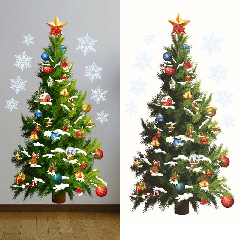 Christmas Tree Wall Stickers G - Snowflake Window Decal reseña y precio