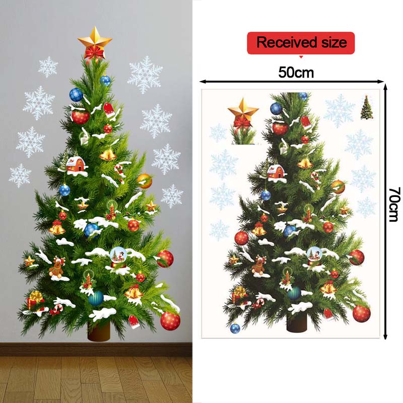 Christmas Tree Wall Stickers G - Snowflake Window Decal reseña y precio