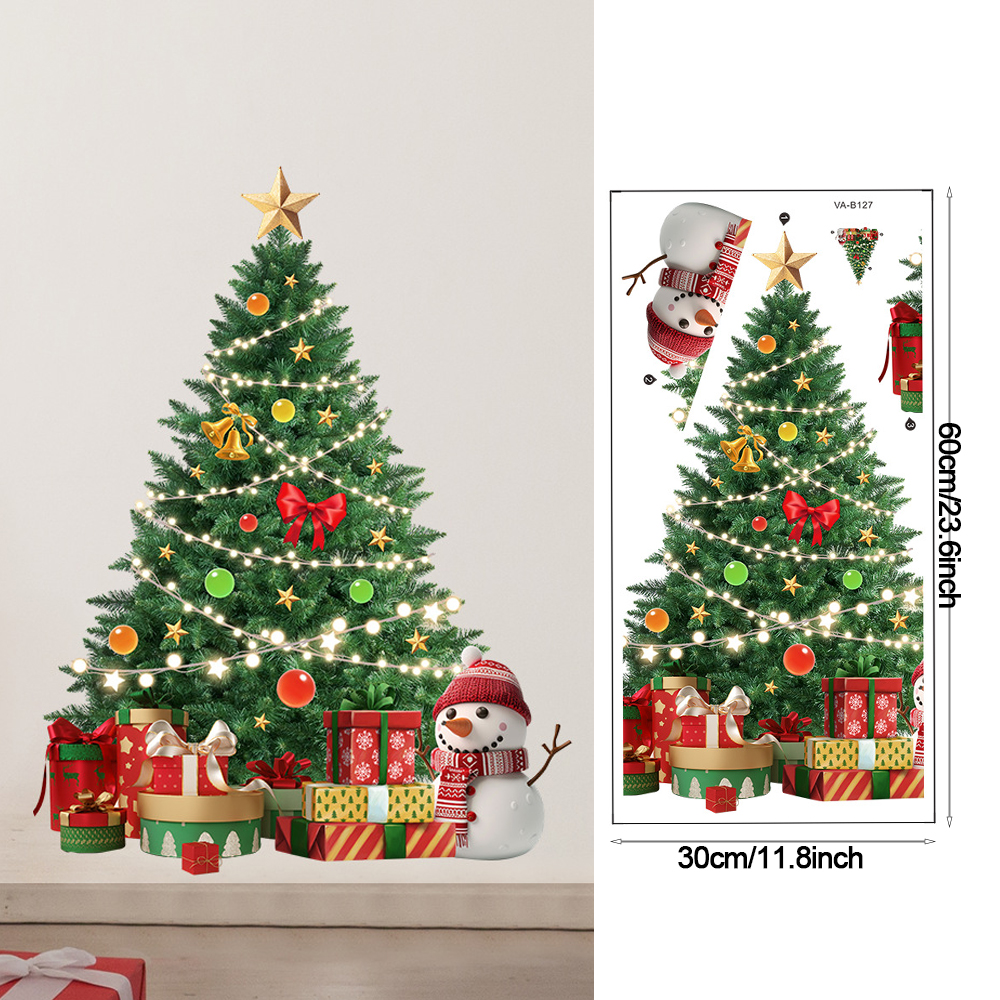 Christmas Tree Wall Stickers G - Snowflake Window Decal reseña y precio